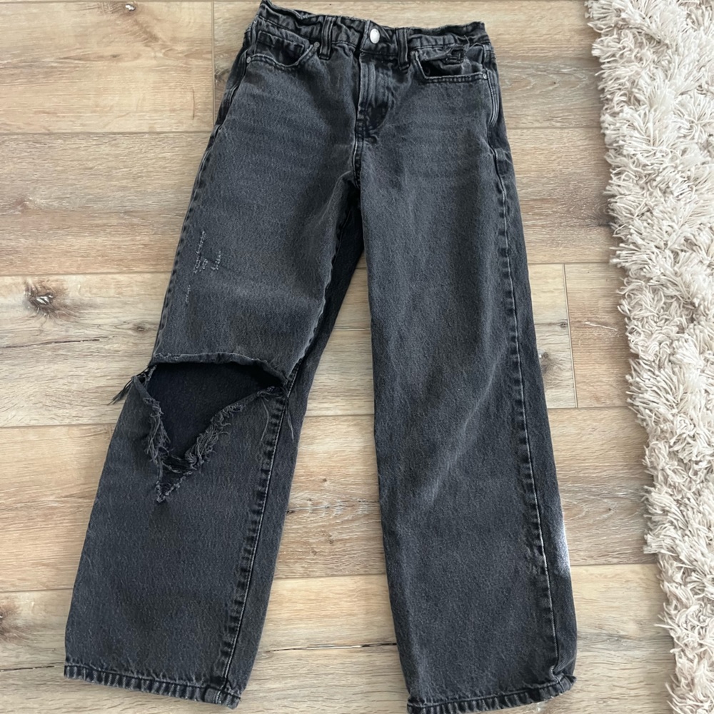 Tillys girls black wide leg jeans
